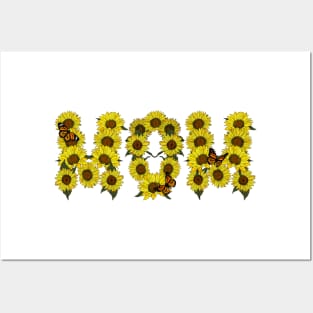 Mom Sunflowers Word Art Posters and Art